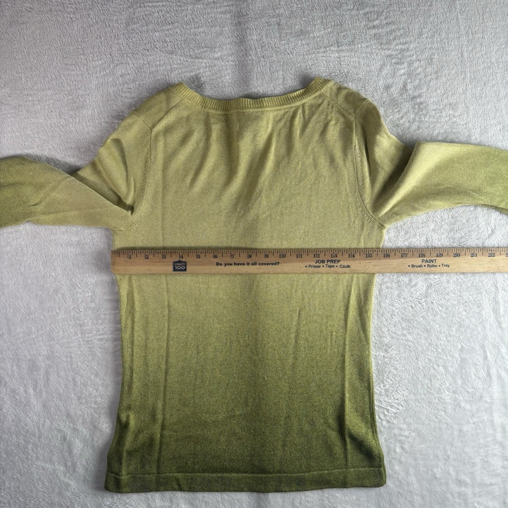 Y2K Ellen Tracy Neiman Marcus Silk Blend Long Sleeve V-Neck Top Women's XS - Picture 7 of 8